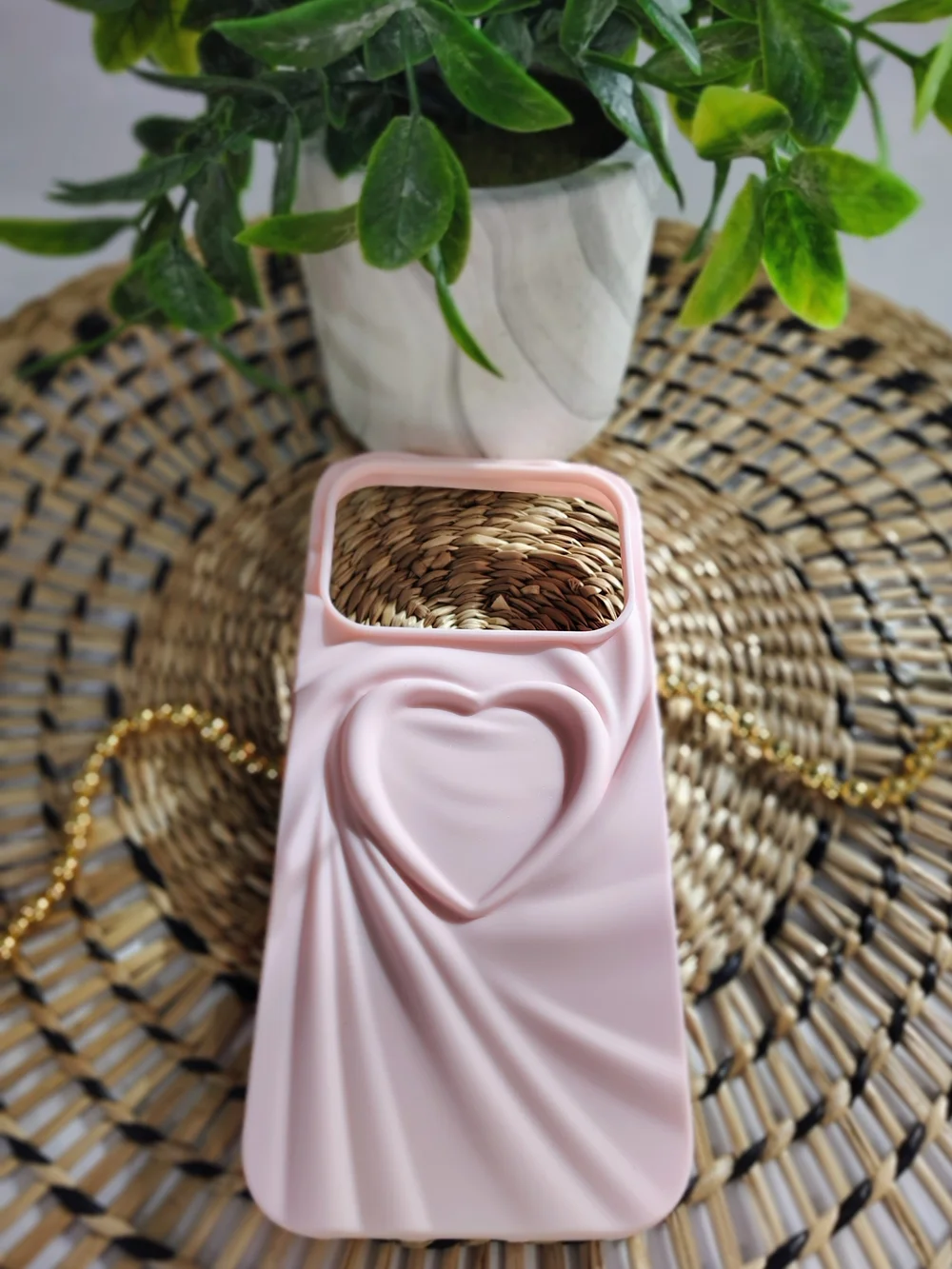 Pink Heart Silicone IPhone 17 Pro Case - Stylish Protective Cover
